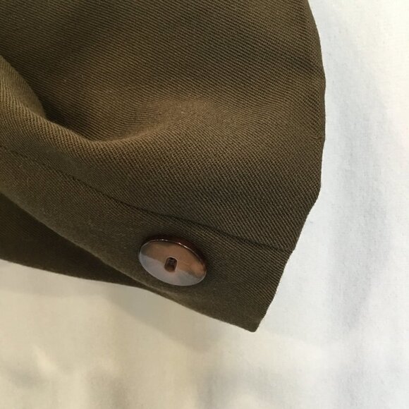 Jones New York Blazer Women's Sz 12 100% Wool Olive Green Fully Lined 2 Button - Picture 11 of 11